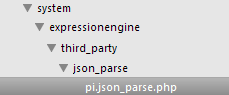 Our JSON Parse addon folder in the third_party directory